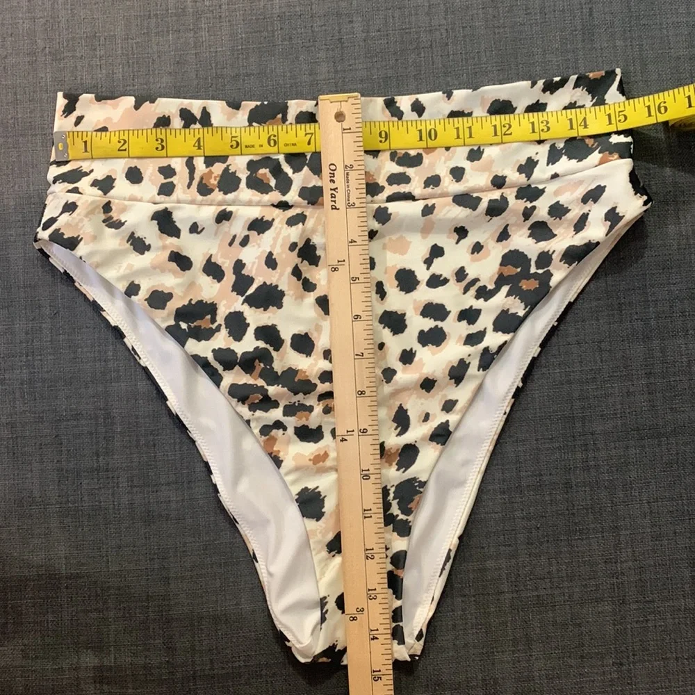 Aeria NEW Bikini Swim Bottom XL Animal Cheetah Leopard Print Beach Pool Cruise